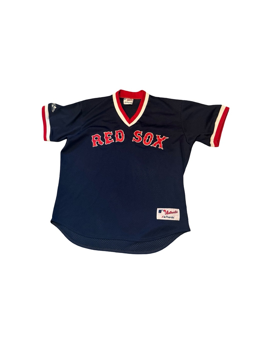 Vintage Majestic Navy Red Sox Jersey with Red & White Trim